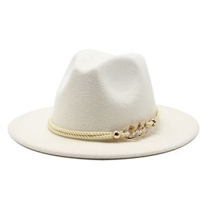 Stingy Brim Chapeaux Noir / blanc à large bord Simple Church Derby Top Hat Panama Feutre solide Fedoras Chapeau pour hommes femmes laine artificielle Blend Jazz Cap 230602