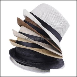 Stingy Brim Chapeaux Casquettes Chapeaux, Foulards Gants Mode Aessories Femmes Hommes Unisexe Fedora Trilby Gangster Cap Summer Beach Sun St Panama Hat