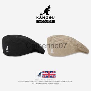 Chapeaux à bords avares Chapeau Kangol Chapeau Kangourou Béret Chapeau Décontracté Style Rétro Britannique Inverse Porter Chapeau De Peintre Chapeau En Maille Tendance Star De La Mode Même Modèle J230829