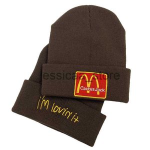 Sombreros de ala tacaña Nuevo Travis Scotts McDonalds Co marca Sombrero de lana de invierno CACTUS JACK Sombrero de punto cálido J231023