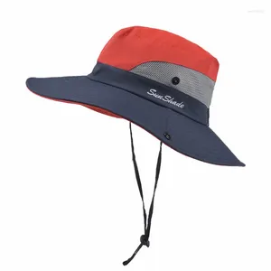 Sombreros tacónicos sombreros parent-hijo unisex verano sold pesherman pescador hombres mujeres ancho de viajes casuales protección solar protección UV Cap V14
