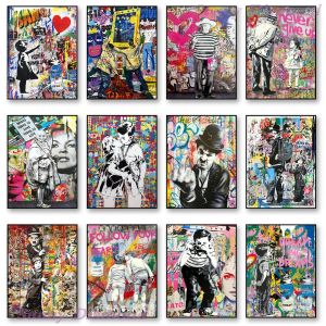 Stitch Banksy Graffiti Diy Diamond Painting Nordic Pop Style 5d Affiche Cross Kits Stitch Gift Salon Mur Art Drif