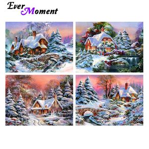 Stitch Ever Moment Diamond Painting Cartoon Snow House Wall Art Diamond Afficher Round Full Square Resin Drill ASF2237