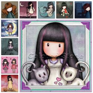 Stitch New Diamond Painting Cartoon Girl Girl Bold Doll Cat 5d Diy Full Square Drill Embroderie Cross Stitch 3D Mosaic Drawing GG48