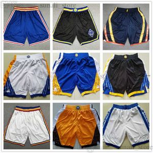 Cousu 2022 GoldenState''Warriors''Man Basketball Shorts Game City Noir Bleu Blanc Pantalon 100% Broderie Stephen Klay Curry Thompson