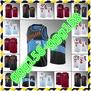 Jersey cosido LeBron 23 James Kevin Love 0 Collin Sexton 2 Darius Garland 10 Camisetas de baloncesto Rojo Blanco Negro Camisetas