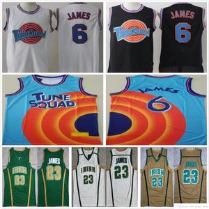 Cousu NCAA Hommes Mens Vintage Basketball Jerseys College Saint-Vincent Mary High School Irish # 23Lebron Jersey Tune Squad Looney Monstar Space Jam shirts ADN