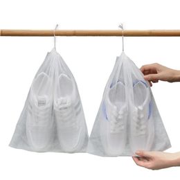 StoBag – sacs de rangement à cordon de serrage pour chaussures, 20 pièces, couvercle anti-poussière blanc, emballage Non tissé, pochettes portables de voyage réutilisables pour la maison