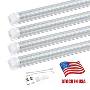 Stock aux États-Unis SMD 2835 T8 Tube LED intégré en forme de V Double Line Bar light 4ft 5ft 6ft 8ft 85-265V Led Tubes Fixture