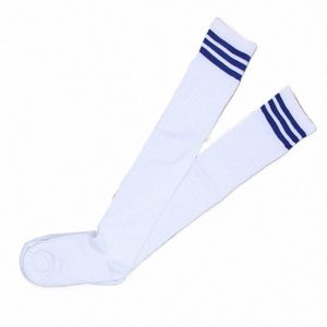 Bas Cott Girls Stripe Lg Chaussettes hautes JK Uniformes Chaussettes Sports Lg Chaussettes pour dames Bas noirs et blancs Q7XT #