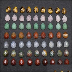 Steen 13X18Mm Plat Geassorteerde Losse Steen Facet Teardrop Cab Cabochons Kralen Voor Sieraden Maken Healing Crystal Who Dhseller2010 Dhdzt