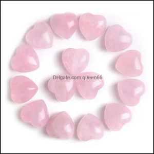 Pierre 15X10Mm Naturel Amour Coeur Ornements Artisanat Chakra Reiki Guérison Quartz Minéral Dégringolé Pierres Précieuses Main Décor À La Maison Drop Delivery Dhyqt