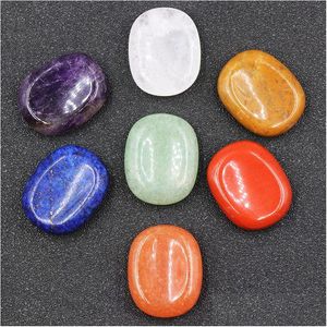 Stone Worry Thumb Natural Rose Quartz Healing Crystal Therapy Reiki Tratamiento Minerales espirituales Mas Palm Gem Art Craft Drop Deliver Dh8Xt