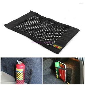 Sacs de rangement 100 pièces voiture arrière maille coffre siège élastique chaîne filet magique autocollant universel sac Auto organisateur