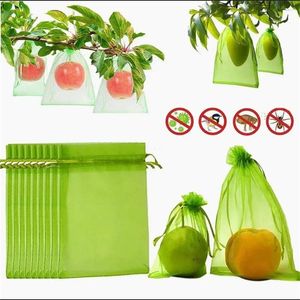 Sacs de rangement 100pcs Protection réutilisable de raisin avec coussin de coussin de jardin Fruit Mesh Rays anti-UV Couverture de filet pour les légumes