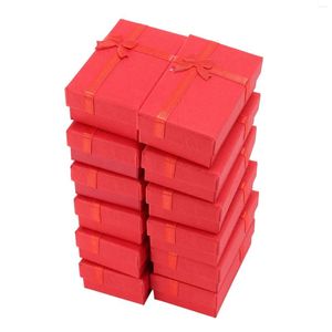 Sacs de rangement 12pcs Boîtes de bijoux en papier Boîtes de cadeaux pour affichages petites montres Colliers Boucles Boucles Boîte à cadeaux Boîte à cadeaux (Mélanger