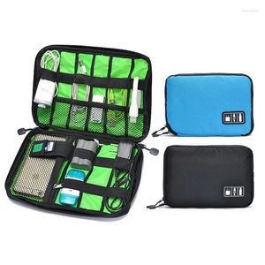 Sacs de rangement 1pc noir/gris/bleu/vert voyage Portable produit numérique sac USB câble de données organisateur casque chargement boîte au trésor