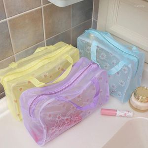 Sacs de rangement 1PC Sac transparent Voyage Cosmétique Organisateur Handy Carry Salle de bain Fermeture à glissière imperméable à l'eau