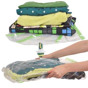 Bolsas de almacenamiento 4-15 PCS Space Saver Vacuos Bolsas de almacenamiento Bolsas de compresión a prueba de polvo enrollado a mano para viajar bolsas de sellador de vacío para ropa 230814