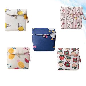 Sacs de rangement 5 pcs Sac à couches Petite pochette imperméable serviette sanitaire Femme Pourse Miss Petit portefeuille