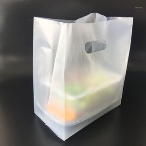 Bolsas de almacenamiento 50 unids plástico transparente con mango, para pastel de galletas chocolate caramelo bocado envoltura buena panadería festivos festivos