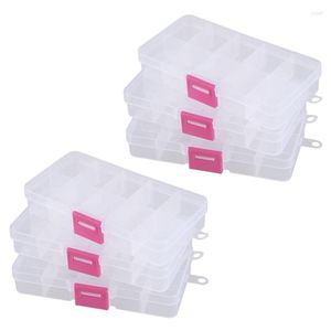 Sacs de rangement 6pcs 10 grilles composants électroniques kits de pièces boîte en plastique