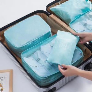 Sacs de rangement 7pcs / set Travel Organizer Suitcase Emballage Set Case Portable Buggage Cash Shoe Soclers Organicers Cubes