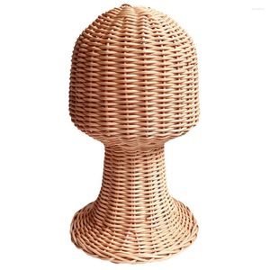 Sacs de rangement Cap Présentoir Rotin Titulaire Salon Mannequin Tête Chapeau Racks Boutique Stands Chapeaux