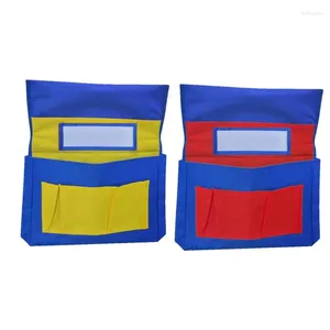 Sacs de rangement Sac de rangement pour dossier de siège de poche pour chaise, gain de place, avec fente pour étiquette de nom, accessoires de salle de classe pour enfants