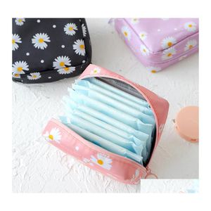 Borse portaoggetti Creative Women Tampon Bag Assorbenti in poliestere Pouch Tovagliolo Cosmetic Organizer Ladies Makeup Girls Holder Drop Delive Dhr3C