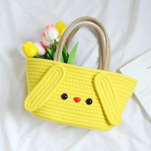 Bolsas de almacenamiento lindo dibujos animados para mujeres con regalo de algodón de algodón Bolso tejido de bebé Banquete de cumpleaños para niños