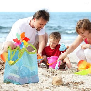 Sacs de rangement Grand sac en maille Fourre-tout Jouets de plage Collection pour enfants Shell Net Fournitures de piscine de sable
