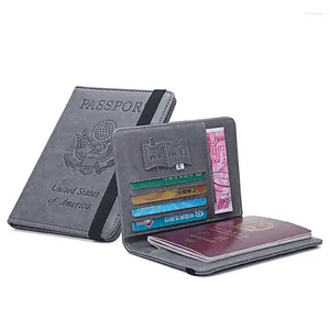 Sacs de rangement porte-passeport Simple Carte multifonction ID ID de livre de voyage ultra-mince Pu Leathe