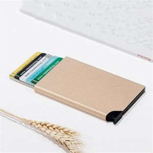 Sacs de rangement Portable Antift ID Halder Business Mink Aluminium Alloy Metal Wallet Bank Pocket Case For Women Men Card Box