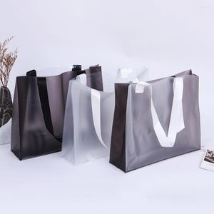 Sacs de rangement PVC fourre-tout Eco sac à provisions Transparent en plastique givré réutilisable mode grand paquet de vêtements cadeau