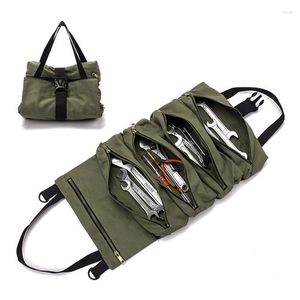 Sacs de rangement Roll Tool Multi-Purpose Up Bag Wrench Pouch Hanging Zipper Carrier Tote WF