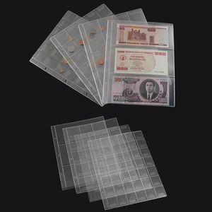 Bolsas de almacenamiento Conjuntos de serise PVC Titulares de monedas de plástico Carpeta Páginas Hojas para la colección de dinero en efectivo Mini Penny Bag
