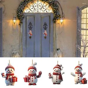 Bolsas de almacenamiento muñeco de nieve signo de porche acrílico impresión de doble cara colgante colgante de puertas al aire libre accesorios de decoración navideña
