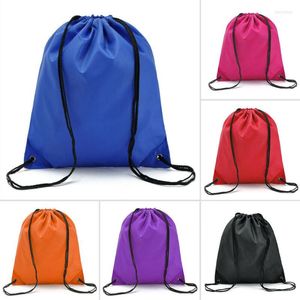 Sacs de rangement String Drawstring Pack Cinch Sack Gym Tote Bag School Sport Shoe Grand sac à dos