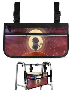 Bolsas de almacenamiento Universe Space Cartoon Planet Bolsa para silla de ruedas Reposabrazos Lado Scooter eléctrico Bolsa para caminar