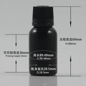 Bouteilles de rangement 0,5 oz d'huile essentielle pulvérisation d'emballage en verre mat noir pour sérum