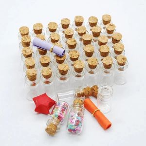 Botellas de almacenamiento 10pcs 0.5ml/1 ml/2ml/5ml frascos de vidrio de botella pequeña decoración diy recipientes transparentes mini viales de masaje adornos de corcho masón