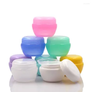 Bouteilles de stockage 10 pièces 5g/10g/20g/30g Pots cosmétiques de voyage en plastique vides récipient de maquillage flacons de champignons crème pour le visage Pots d'échantillon boîtes de Gel