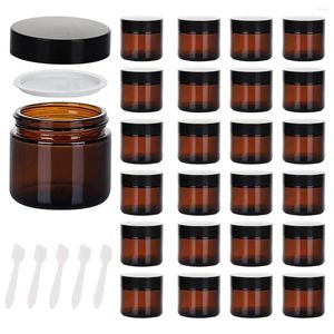 Bouteilles de rangement 10pcs 5G-50g Amber Brown Glass Cosmetic Jar Face Crème Portable Travel Container Accessoires
