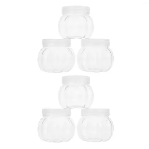 Bouteilles de stockage 12 pièces porte-pot de citrouille pour animaux de compagnie bonbons emballage boîte cadeau verre festival accessoires conteneur étagères pots transparents