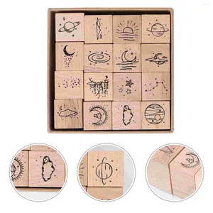 Bouteilles de rangement 16 pièces sceau Vintage timbres-poste pour enfants et artisanat pour enfants outil de bricolage en bois