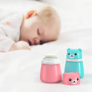 Bouteilles de rangement 1pc portables portables vides mignons de dessin animé Baby Puff Box Box Talcum Powde Prickly Heat Conteneur pour voyager quotidiennement