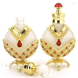 Bouteilles De Stockage 1 pcs 12 ml Bouteille De Parfum En Métal Vintage Style Arabe Huiles Essentielles Dropper Container Moyen-Orient Désherbage Décoration Cadeau