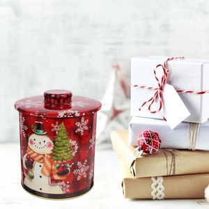 Bouteilles de rangement 2 pcs Tinplate Candy Jar Continer Case Cookie Cookie Conteneurs Christmas For Treads with couvercle