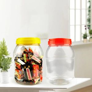 Bouteilles de stockage 2 pièces, réservoir Transparent, pot de céréales, de nourriture, de thé, boîtes scellées, conteneurs en plastique, cuisine pour animaux de compagnie